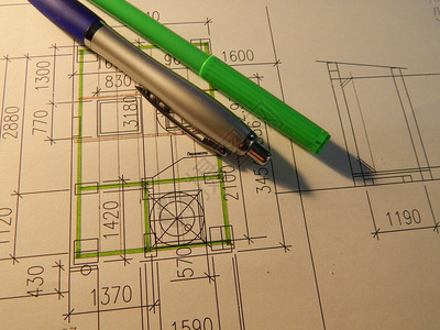 铅笔建造纸筑物和结构的设计图和结构划图片