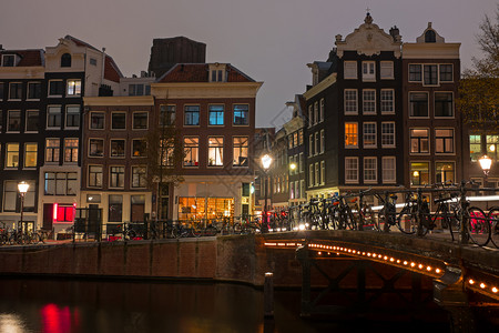 屋日落时荷兰阿姆斯特丹市风景户外建筑学图片