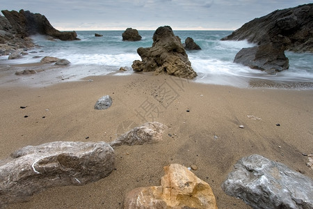 西班牙坎塔布里亚乌斯戈海滩我们去许可证勇敢地图片