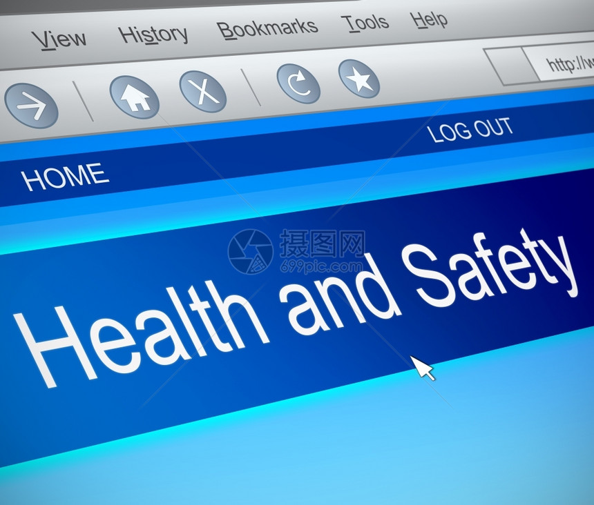安全的插图说明带有健康和安全概念的计算机屏幕捕捉图示含健康和安全概念网站图片