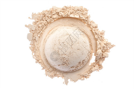 化妆品白色背景上隔离的化妆粉产品矿物图片