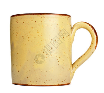 白色背景孤立的黑咖啡杯Beige咖啡杯照片用具陶器图片