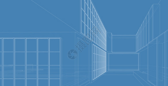 绘画草图现代建筑化结构有线框架城市概念Werframe3D建筑图解的背景图片