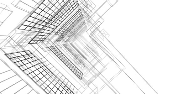 大楼外墙施工现代建筑化结构有线框架城市概念Werframe3D建筑图解城市的外部屋设计图片