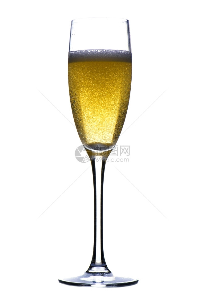 金子白色香槟杯紧贴酒精白色的图片