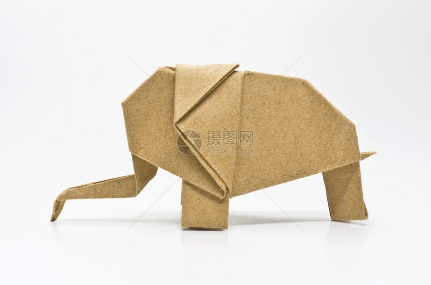 苹果浏览器野生动物白折纸大象上孤立的白色折纸大象Isocatedonwhite折纸大象亚洲人图片
