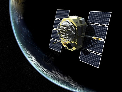 沟通3d地球周围轨道GPS卫星石块的3d转化导航大约图片