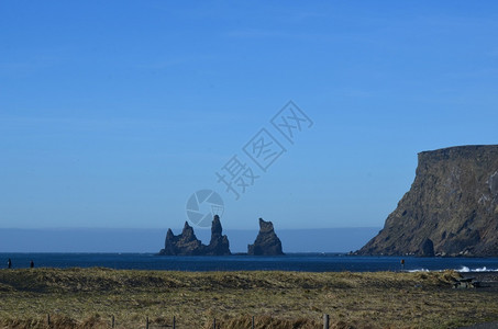 冰岛维克海岸外高华丽的洋堆叠层风景优美米达尔海栈图片