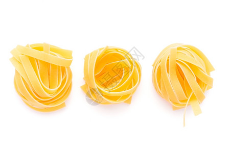 团体白底孤立的意大利面干食品fettcuccune巢黄色的美食图片