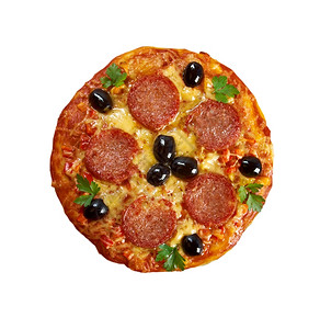 午餐孤立无援的意大利人自制比萨披用餐小吃图片
