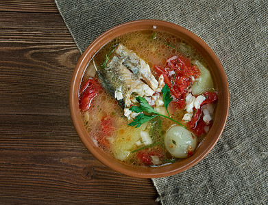 一顿饭健康烹饪Scherba俄罗斯哥萨克鱼汤高清图片