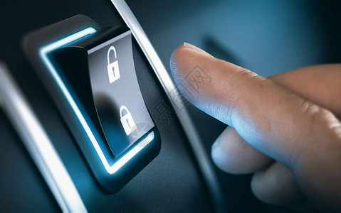安全的隐私即将按下车锁钮的手指黑色背景汽车锁定按钮一种图片