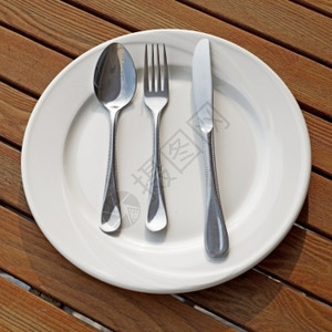 桌布白板空的叉子和刀勺吃图片