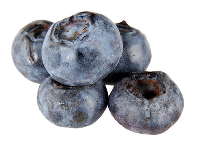 新鲜的吃白色背景上被孤立的新鲜蓝莓群色的图片