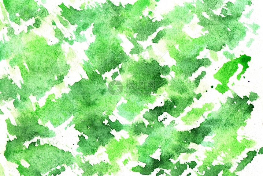 绘画水彩绿色背景模糊的薄膜和污渍水颜色绿背景光滑的手图片