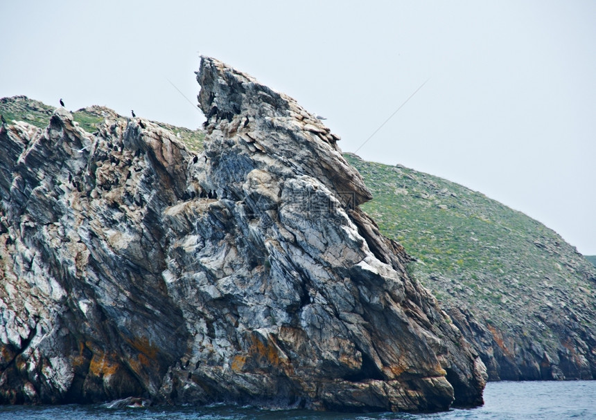 海岸支撑滩Zamogoi岛马洛更多的海峡Baikal湖图片