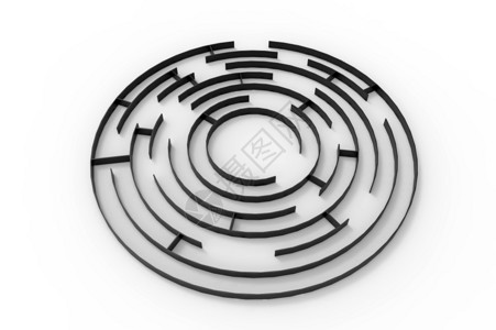 路线解决方案Labyrinth3D转换孤立在白色背景上途径图片
