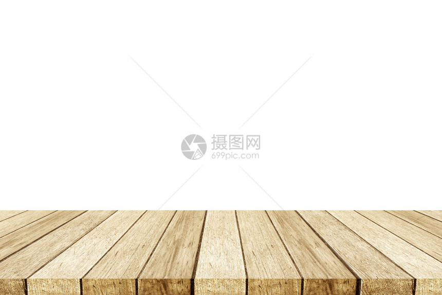 空视角木表格白色背景上隔开的空洞横幅桌子顶部架产品显示齐全的柜台设计内部木头空图片