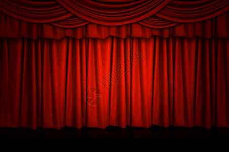 内部的红色窗帘和木制舞台地板窗帘和墙图片