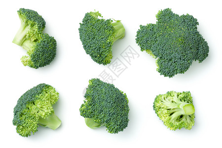 绿色营养饮食白背景上孤立的花椰菜背景图片