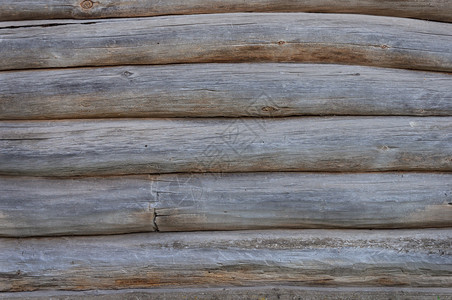 自然木材料旧日志墙背景的纹理图片