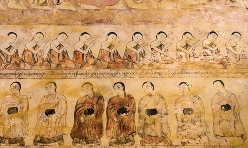 蒲甘古代巴壁画绘亚洲图片