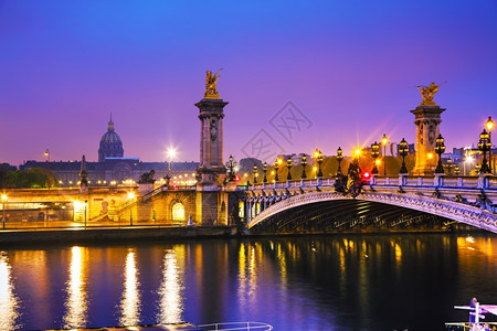 日出时法国巴黎的亚历山大三世桥罾欧洲的克拉夫琴科图片