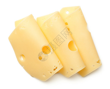 伊丹白色背景的埃达乳酪顶端视图中隔绝的奶酪切片富劳卡产品图片