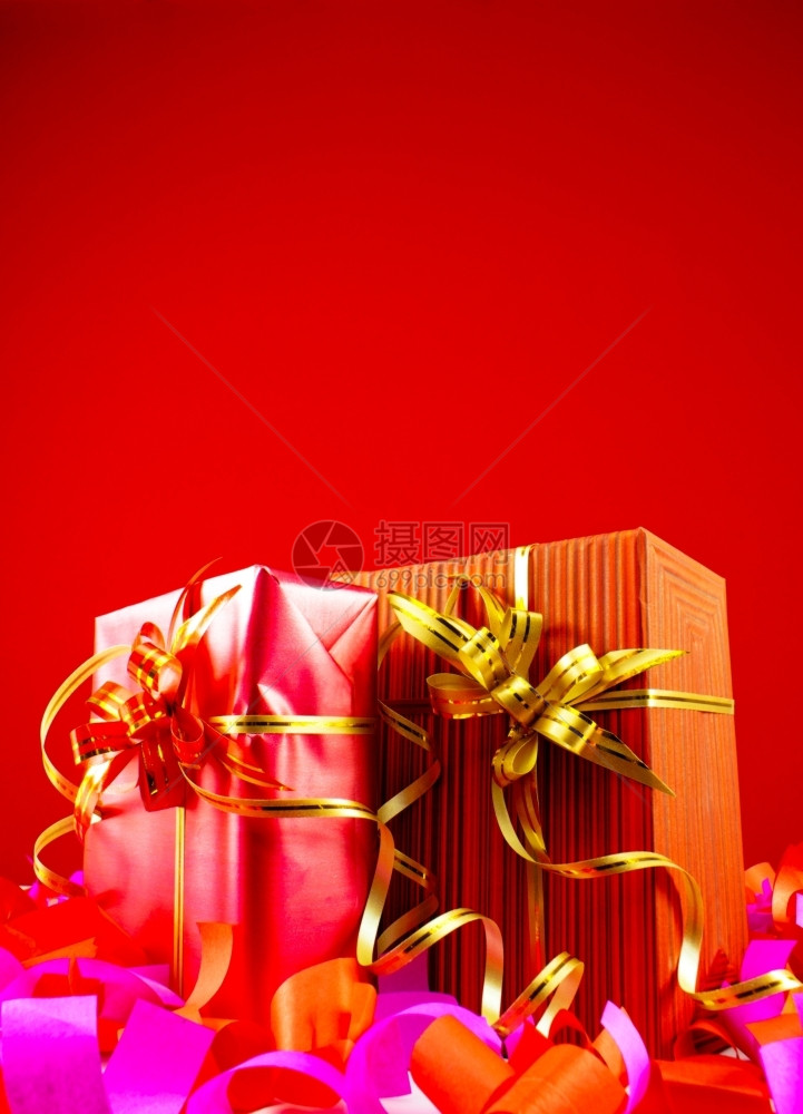 生日红色背景的箱式演示文稿圣诞节漩涡图片