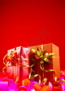 生日红色背景的箱式演示文稿圣诞节漩涡图片