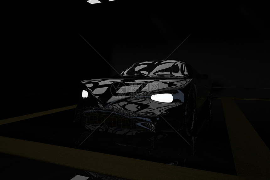 技术数字的黑车在暗库里3D驾驶图片