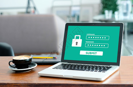 保护商业带有屏幕密码登录网络安全概念的膝上型计算机技术图片