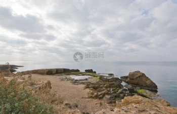 12月在西班牙巴利阿里群岛Mallorca的洛基海边景观户外天十二月图片