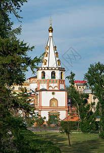 正统塔俄罗斯西伯利亚伊尔库茨克市神庙大教堂基金会178年建筑学图片