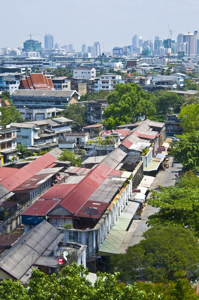 建筑学旅游从金山的曼谷观光天线图片