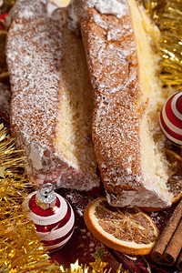 典型的意大利兰地潘多罗圣诞节日蛋糕美味的时间十二月图片