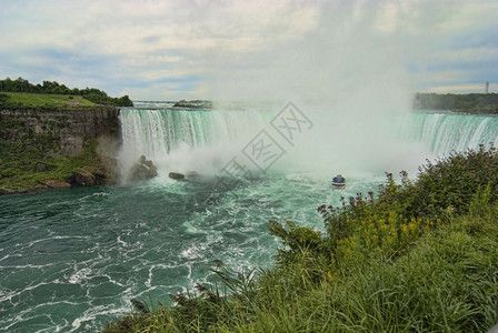 尼亚加拉河下降河坠落加拿大一侧著名的尼亚加拉瀑布详情背景