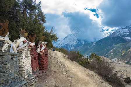 景观跋涉自然尼泊尔春日喜马拉雅山丘观光旅游者图片