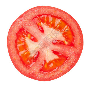 生的白色背景上孤立的番茄切片平面在白色背景上孤立的番茄切片蔬菜多汁的图片