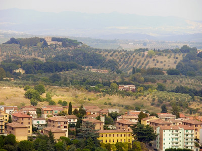 非农村省建造意大利锡耶纳市的中世纪城风景位于托斯卡纳图片