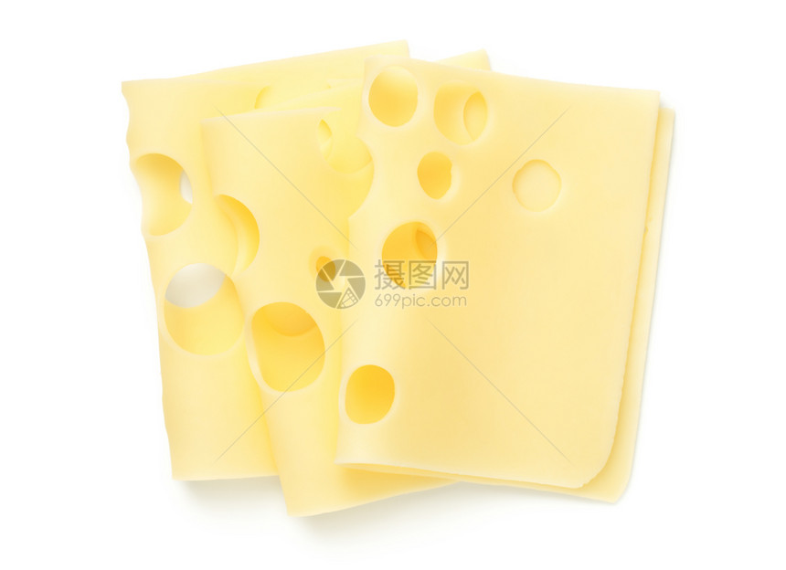 起司格鲁吉亚语白色背景上隔离的乳酪切片平坦面观白色的图片