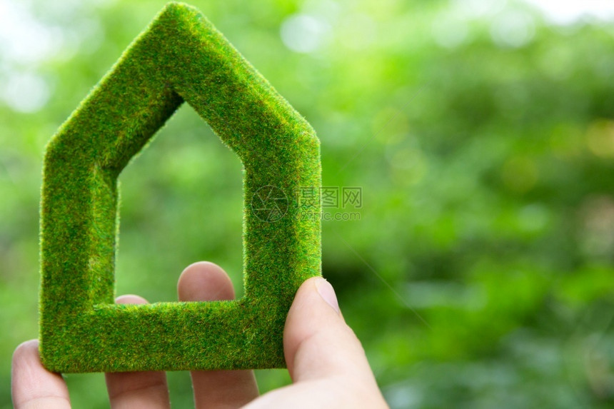 自然绿色房屋图标概念活力节约图片