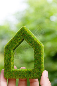 友好曼谷绿色房屋图标概念花园图片