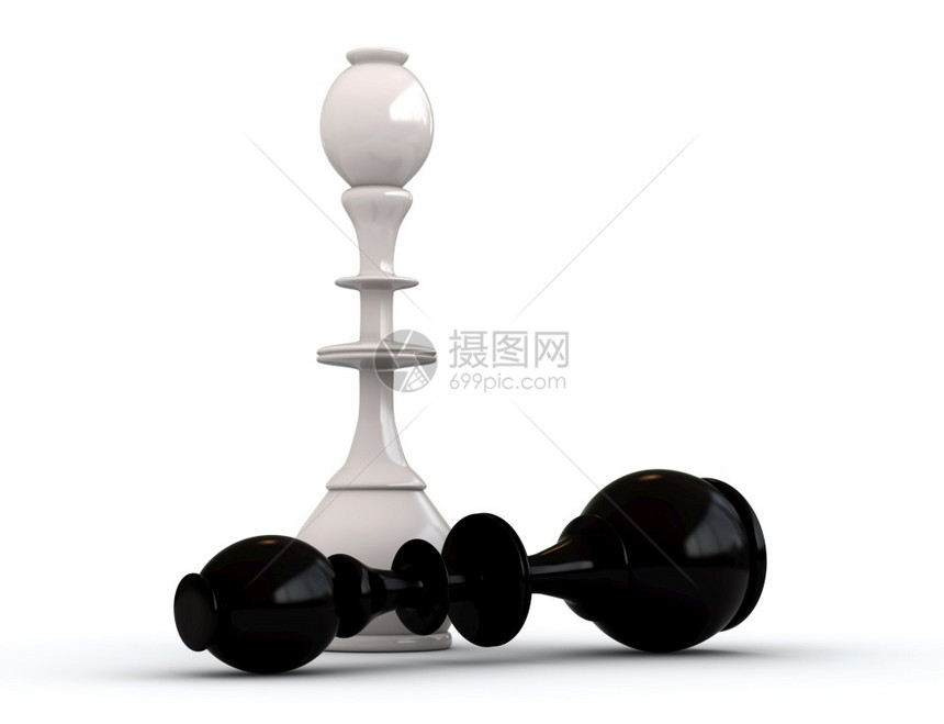 黑白棋王的3d渲染优胜者运动棋盘图片