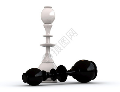 黑白棋王的3d渲染优胜者运动棋盘背景图片