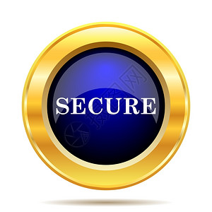 钥匙白色背景上的安全图标互联网按钮Name金的商业图片