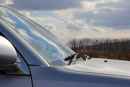 车的挡风玻璃和擦雨机图片
