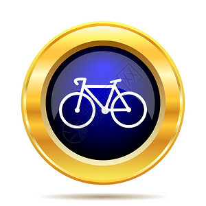 白色背景上的自行车图标双环互联网按钮健康象征种族图片