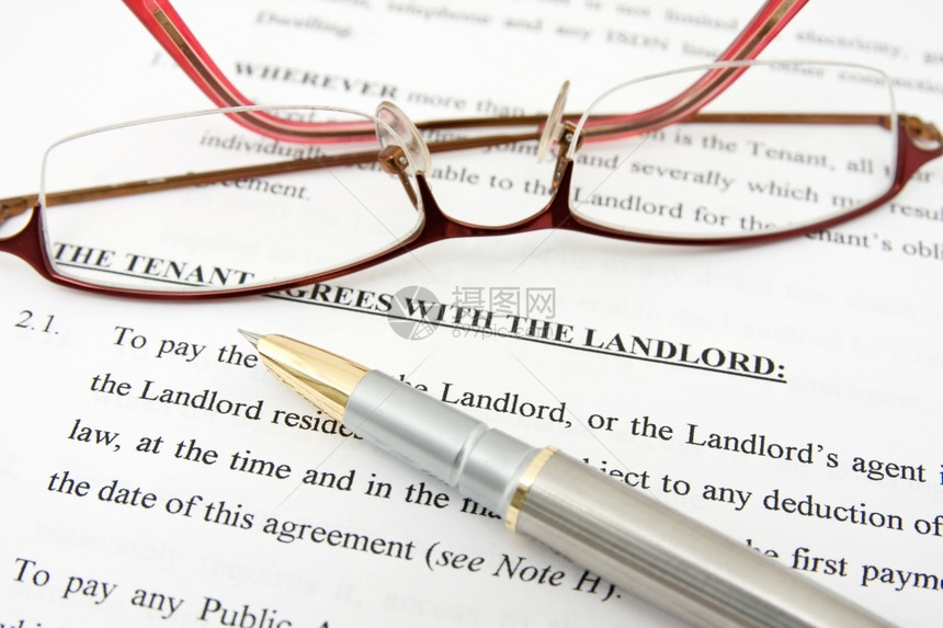 合法的与房东签订租约眼镜和户协议金融的住宅图片