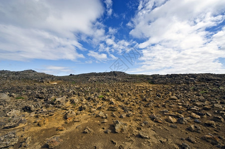 模式高地喷发熔岩田显示冰岛在Kjolur地区的热和火山活动图片
